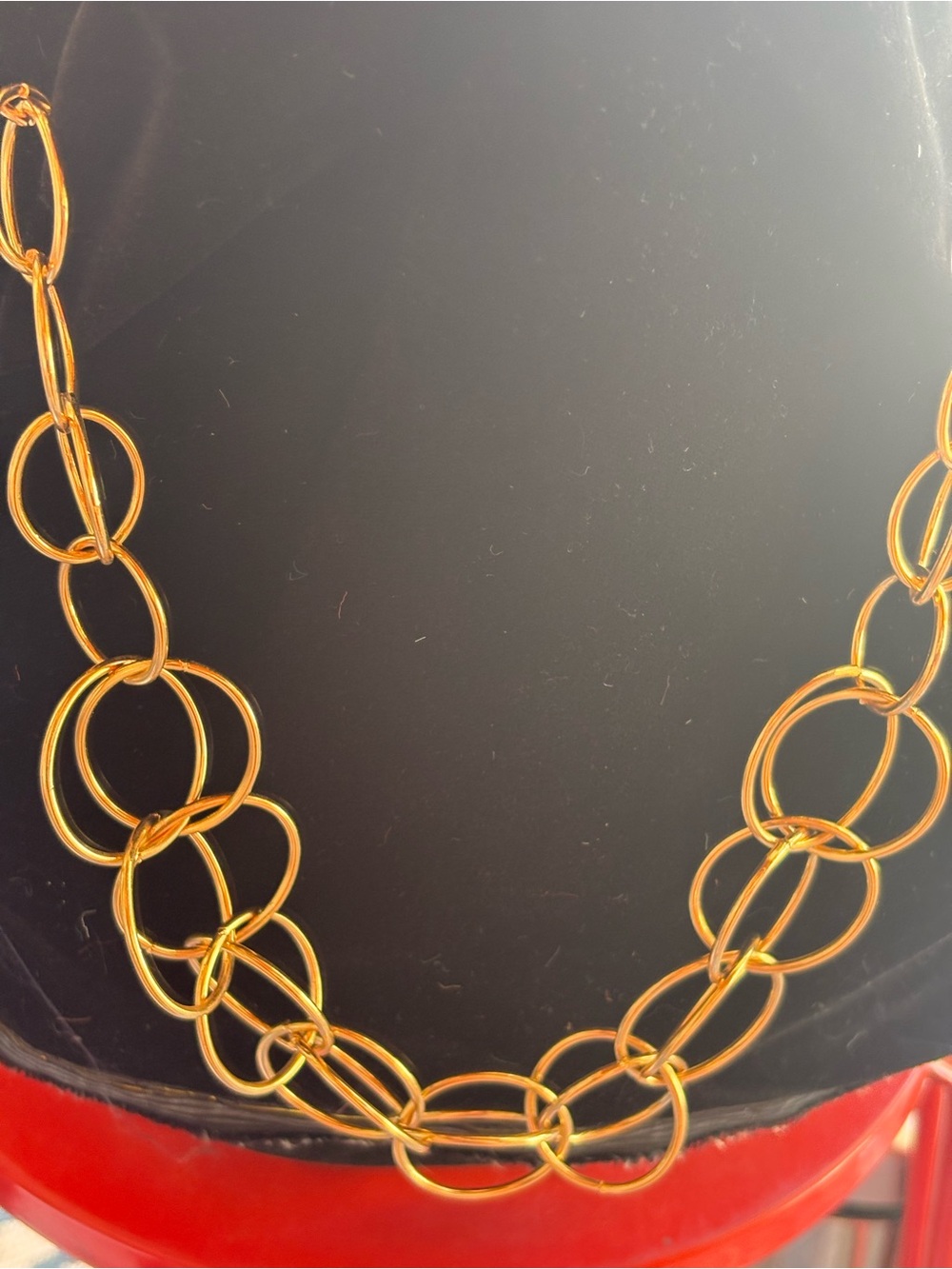 Long Gold Link Statement Necklace - Women Jewelry
